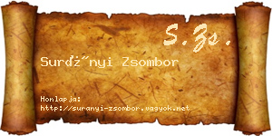 Surányi Zsombor névjegykártya